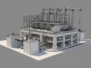 industrial silo 3 3D Model