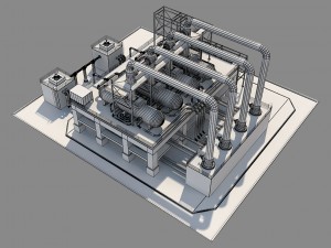 industrial silo 3 3D Model