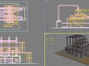industrial silo 3 3D Model