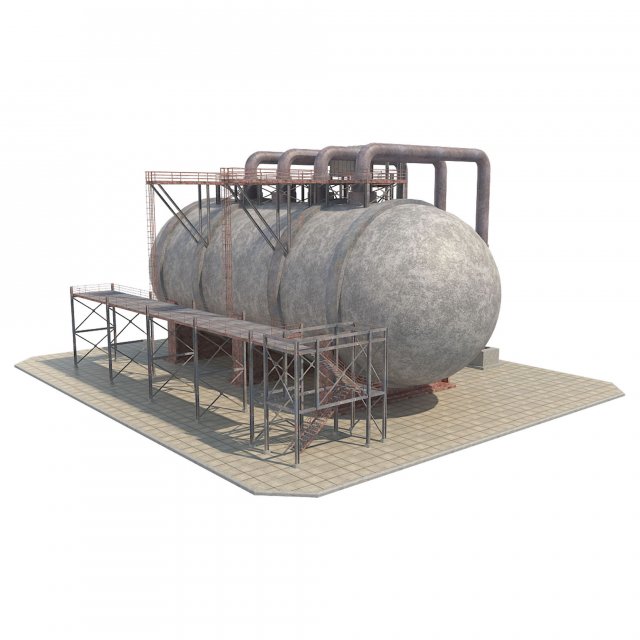 industrial silo 4 3D Model .c4d .max .obj .3ds .fbx .stl .blend 