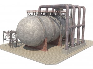 industrial silo 4 3D Model