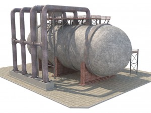 industrial silo 4 3D Model