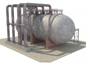 industrial silo 4 3D Model