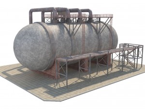 industrial silo 4 3D Model