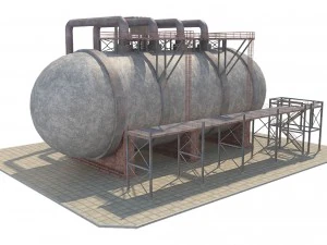 industrial silo 4 3D Model