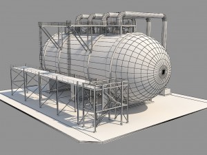 industrial silo 4 3D Model
