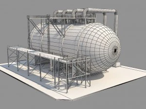industrial silo 4 3D Model