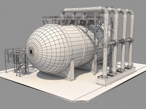 industrial silo 4 3D Model
