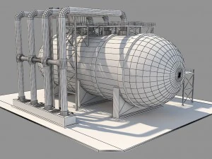 industrial silo 4 3D Model