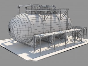 industrial silo 4 3D Model