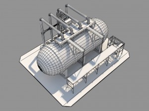 industrial silo 4 3D Model