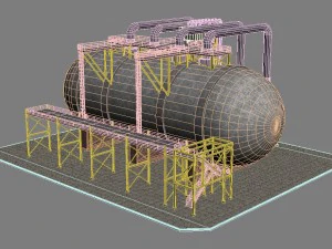 industrial silo 4 3D Model