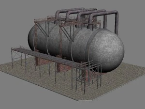 industrial silo 4 3D Model