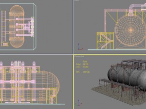 industrial silo 4 3D Model