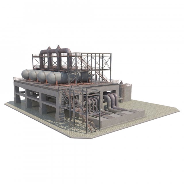 industrial silo 5 Modelo 3D .c4d .max .obj .3ds .fbx .stl .blend 
