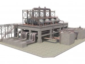 industrial silo 5 3D Model