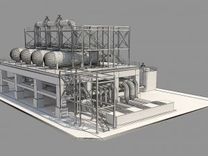 industrial silo 5 3D Model