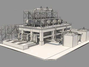 industrial silo 5 3D Model