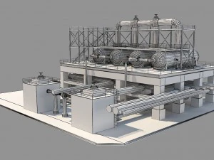 industrial silo 5 3D Model