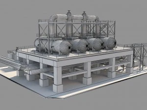 industrial silo 5 3D Model