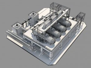 industrial silo 5 3D Model