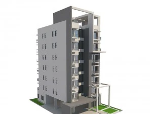 マンション1 3Dモデル