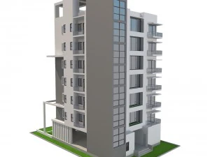 マンション1 3Dモデル