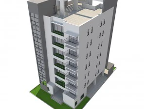マンション1 3Dモデル