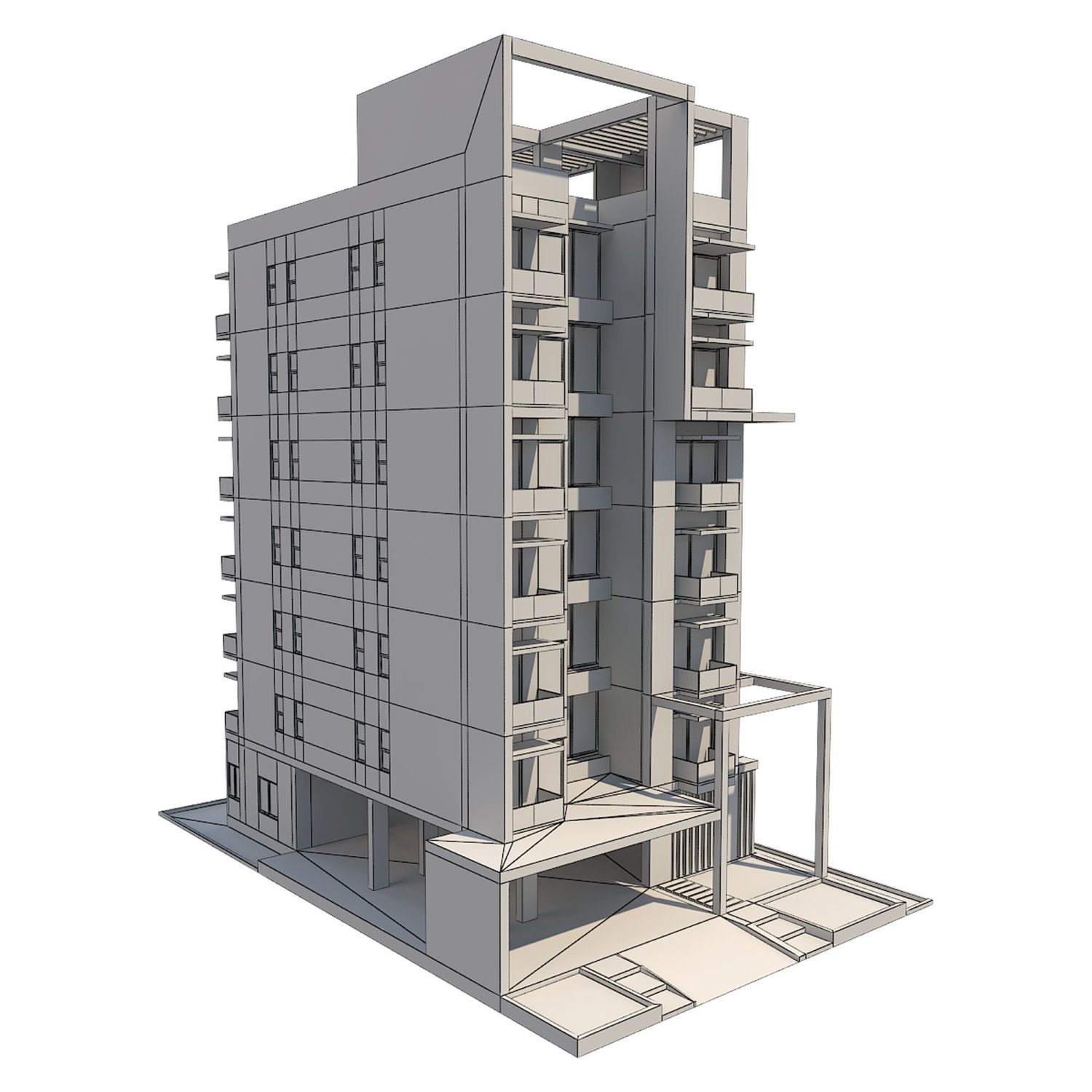Effortless building 1.16 5. 3д модель здания. Apartment building model.