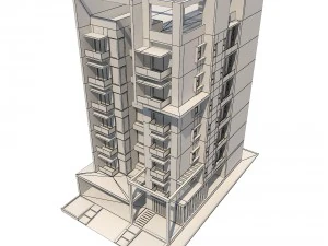 マンション1 3Dモデル