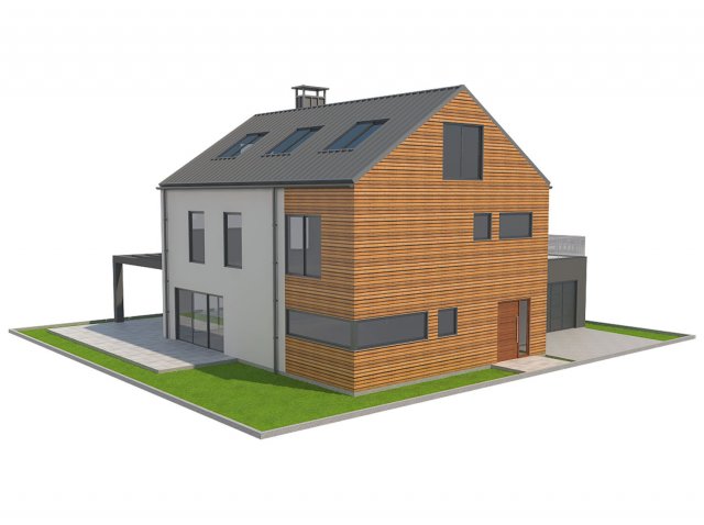 modern house 2 3D Model .c4d .max .obj .3ds .fbx .stl .blend 