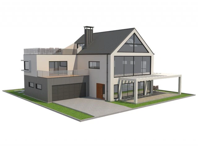 modern house 4 3D Model .c4d .max .obj .3ds .fbx .stl .blend 