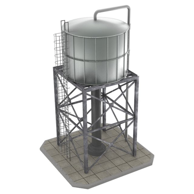 water tank 1 3D Модель .c4d .max .obj .3ds .fbx .stl .blend 