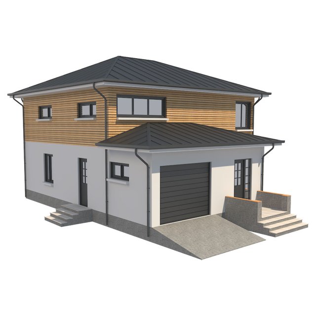 cottage house 1 3D Модель .c4d .max .obj .3ds .fbx .stl .blend 