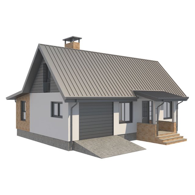 cottage house 2 3D Model .c4d .max .obj .3ds .fbx .stl .blend 