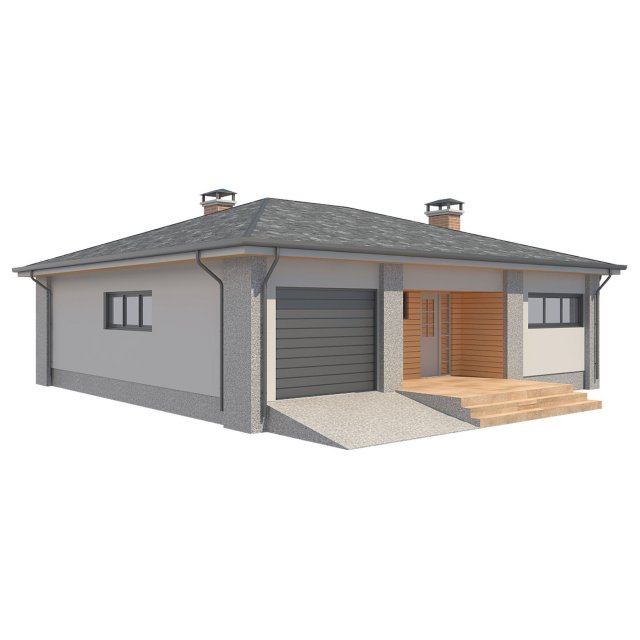 cottage house 3 3D Model .c4d .max .obj .3ds .fbx .stl .blend 