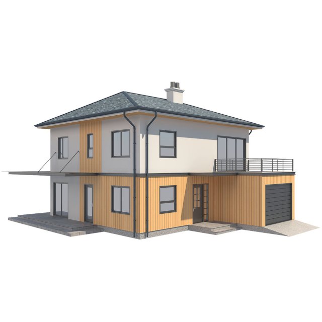 cottage house 4 3D 模型 .c4d .max .obj .3ds .fbx .stl .blend 