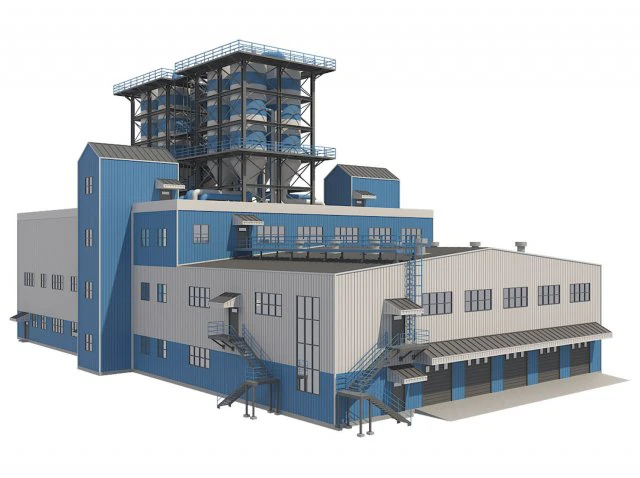 industrial building 2 3D Model .c4d .max .obj .3ds .fbx .stl .blend 