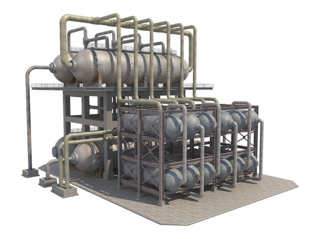 industrial oil refinery 1 3Dモデル .c4d .max .obj .3ds .fbx .stl .blend 