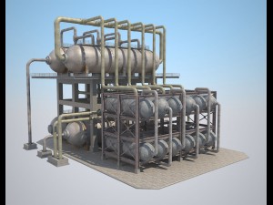 industrial oil refinery 1 3Dモデル