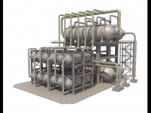 industrial oil refinery 1 3Dモデル