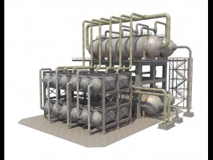 industrial oil refinery 1 3D Model