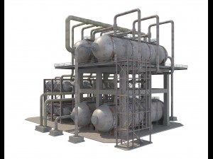 industrial oil refinery 1 3Dモデル