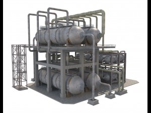 industrial oil refinery 1 3Dモデル