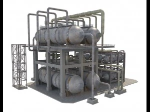 industrial oil refinery 1 3D Model