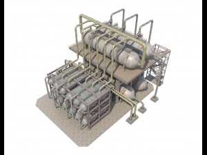 industrial oil refinery 1 3Dモデル