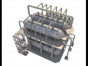 industrial oil refinery 1 3Dモデル