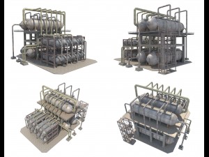 industrial oil refinery 1 3Dモデル