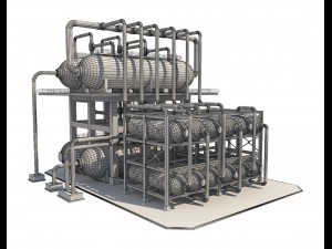 industrial oil refinery 1 3Dモデル