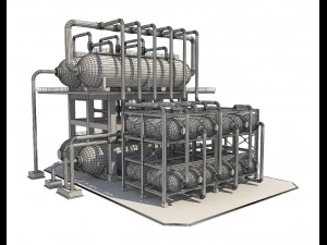 industrial oil refinery 1 3D Model